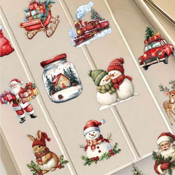50pc Vintage Christmas Holiday Sticker Set - Picture 3 of 8